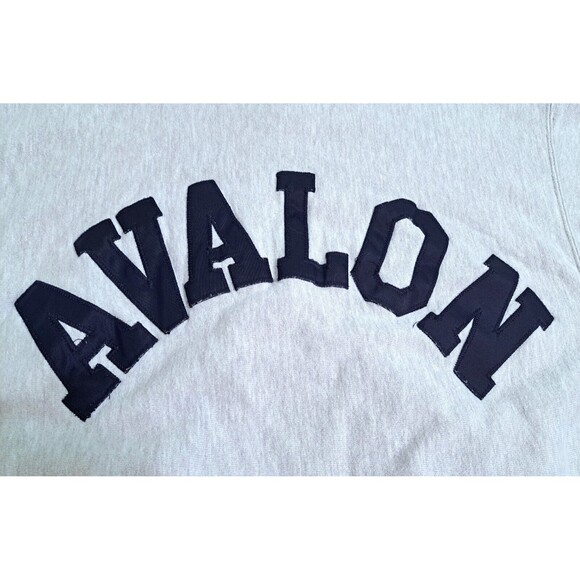 Vintage Champion Size XL Reverse Weave Avalon Varsity Gray Navy Blue 90s Sweater - Picture 2 of 12
